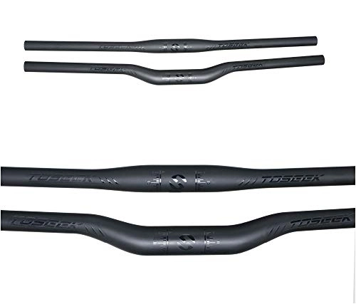 Manubri per Mountain Bike : Black UD Matte Full Carbon Fiber MTB Bicycle Horizontal Handlebar Riser Flat One Shaped Handlebar Parts Flat 600 mm