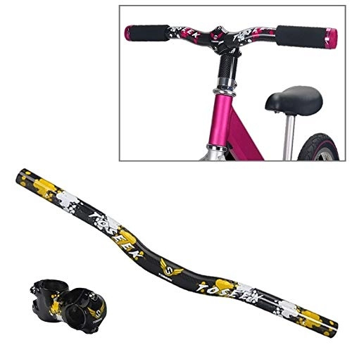 Manubri per Mountain Bike : GUOLIANG Manubri per Bicicletta Fibra di Carbonio Colorata dei Bambini di Modo Balance Bike Bent Manubrio, Dimensione: 420 Millimetri (Color : Yellow)