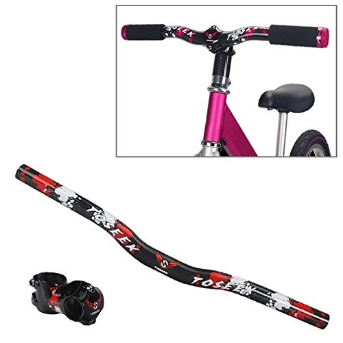 Manubri per Mountain Bike : GUOLIANG Manubri per Bicicletta Fibra di Carbonio Colorata dei Bambini di Modo Balance Bike Bent Manubrio, Dimensione: 440 Millimetri (Color : Red)