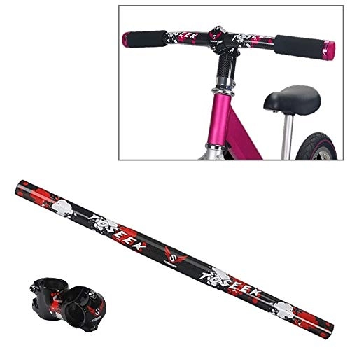 Manubri per Mountain Bike : GUPENG Manubri per Mountain Bike Carbon Fiber Bambini Equilibrio del Manubrio della Bici, Dimensione: 520 Millimetri (Color : Red)
