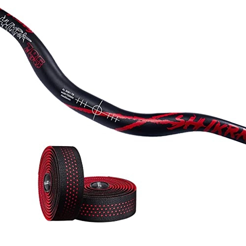 Manubri per Mountain Bike : HomeDecTime BXM MTB Manubrio per Bici Mountain Bike Riser Bar & Tape Wrip Grip - Rosso