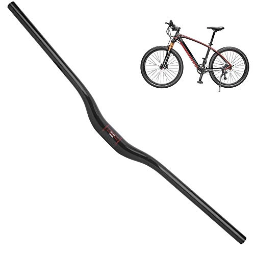 Manubri per Mountain Bike : Keenso Manubrio Bici, Fibra di Carbonio Mountain Bike Downhill Swallow Accessorio per Ciclismo 3K Lucido 800x35mm