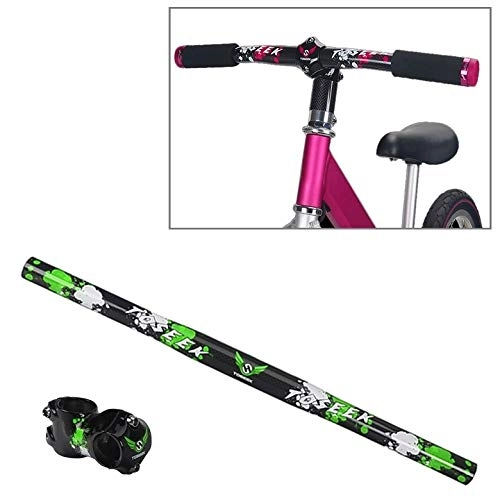 Manubri per Mountain Bike : Sghjfj Manubrio da Bicicletta Carbon Fiber Bambini Equilibrio del Manubrio della Bici, Dimensione: 420 Millimetri (Color : Green)