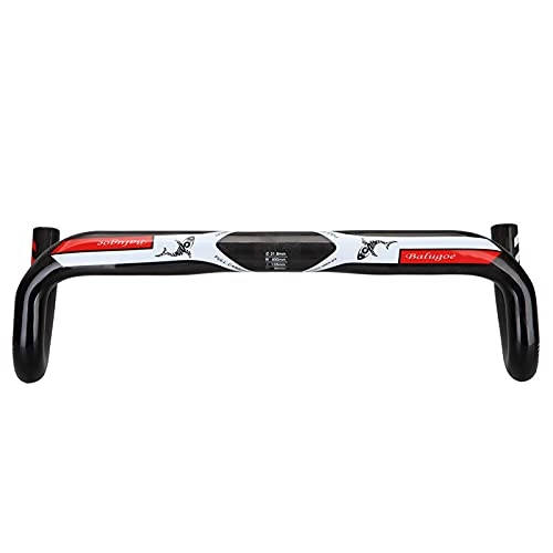 Manubri per Mountain Bike : XQxiqi689sy Handlebar Strong Lightweight Racing Drop Handles Bar Compatible with MTB Black Red 440mm
