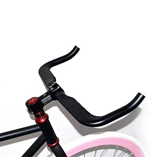 Manubri per Mountain Bike : ZWHQ Manubrio per Mountain Bike Corno in Lega di Alluminio Bike Horn Bent Manubrio Bicycle Bicycle Peding Gearbar Gear 3.18x42cm per MTB Corse in Bicicletta (Colore : Black, Size : 3.18x42cm)