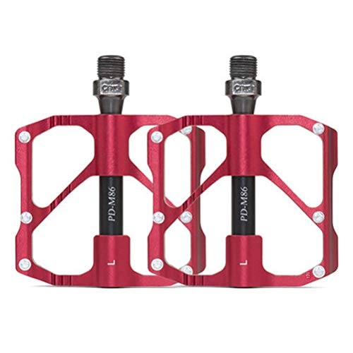 Pedali per mountain bike : 2 pedali in lega di alluminio antiscivolo per mountain bike, Rosso