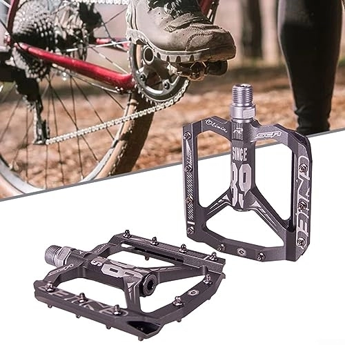 Pedali per mountain bike : 2 pedali per bicicletta, in lega di alluminio, cuscinetti in lega di alluminio, per mountain bike e mountain bike (grigio)