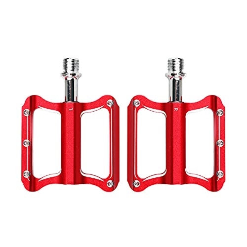 Pedali per mountain bike : Aanlun Bicycle Pedal 3 Kinds of Suitable for Mountain, Road And Folding Bicycles, Red (Color : Red)