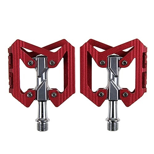 Pedali per mountain bike : Aanlun Bike Pedal Universal Mountain Bike Accessories for Pedal Bicycles 5 Specifications Pedals, Red (Color : Red)