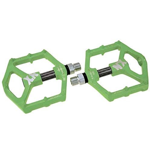 Pedali per mountain bike : Evetin 1082 - Pedali antiscivolo in magnesio, 9 / 16 pollici (tubo in fibra di carbonio verde)