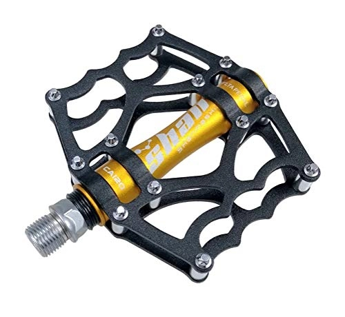 Pedali per mountain bike : Evetin CA120 - Pedali antiscivolo ultra leggeri per bici da corsa, colore: nero con oro