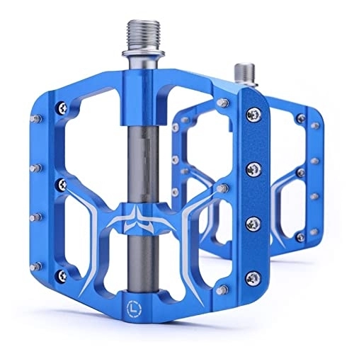 Pedali per mountain bike : GENGGENG YEJIANGHUA Fit for Flat Bike Pedals MTB Road 3 Sealed Bearings Bicycle Pedals Mountain Bike Pedals Wide Platform Accessories Part (Color : Blue)
