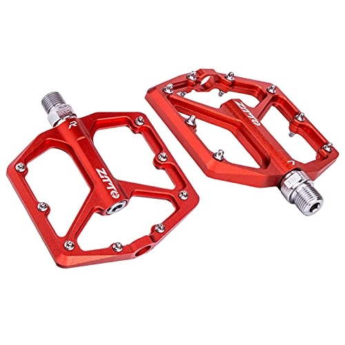 Pedali per mountain bike : lahomia Bicycle Mountain Bike Flat Pedals MTB Cycling 9 / 16 inch Lightweight Nop-Slip Pedal Red