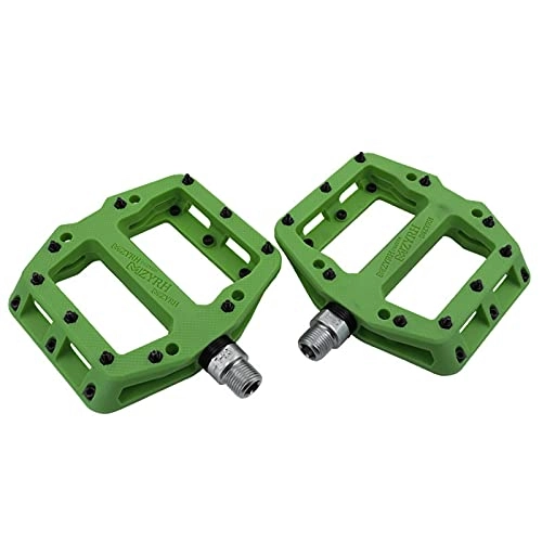 Pedali per mountain bike : Mountain Bike Pedals Bicycle Flat Platform Compatible with SPD Mountain Bike Dual Function Sealed Clipless Aluminum 9 / 16" Pedals with Cleats for Road, MTB, Mountain Bikes (Green , 13.8cm*10.1cm)