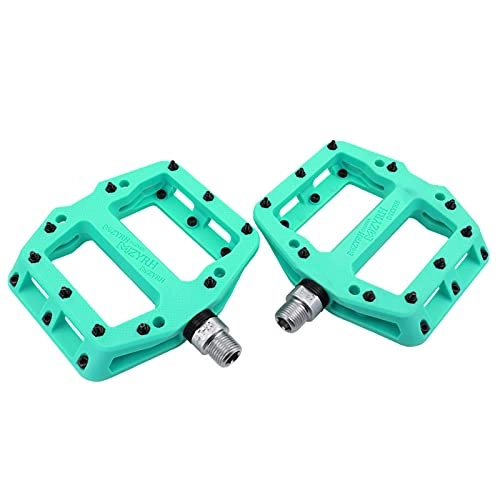 Pedali per mountain bike : Mountain Bike Pedals Bicycle Flat Platform Compatible with SPD Mountain Bike Dual Function Sealed Clipless Aluminum 9 / 16" Pedals with Cleats for Road, MTB, Mountain Bikes (Light Green , 13.8cm*10.1cm)