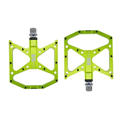 Pedali per mountain bike : Pedali Bici Flat, MTB Pedali Mountain Bike Pedali Leggero Antiscivolo in Lega di Alluminio della Bicicletta della Piattaforma Pedali for BMX MTB 9 / 16" (Color : Green)