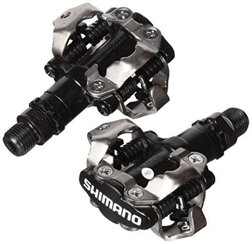 Pedali per mountain bike : SHIMANO PDM520 Clipless SPD - Pedali da Bicicletta a sgancio rapido “con Tacchetti”, Colore Nero