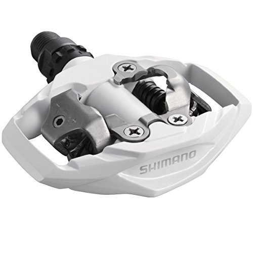 Pedali per mountain bike : Shimano, SPD Pedali PD-M530 Pedali con gabbia incorporata, Bianco, taglia unica