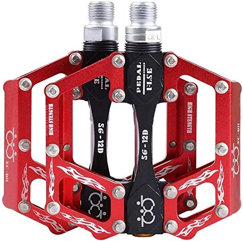 Pedali per mountain bike : XLXay - Pedali per mountain bike, in lega di alluminio, pedali per mountain bike (rosso)