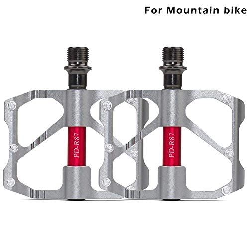 Pedali per mountain bike : XRTB Pedali per Bicicletta Pedali Leggeri per Bicicletta da Mountain Bike in Lega di Alluminio (Color : Silver Mountain)