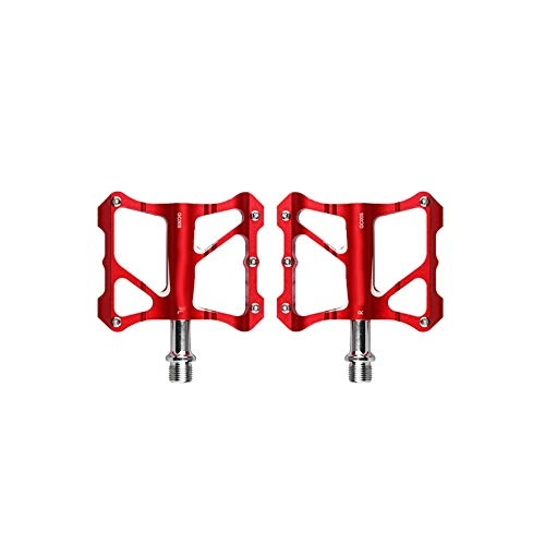 Pedali per mountain bike : Yougou01 Pedali per Biciclette, Pedali per Mountain Bike, Pedali in Lega di Alluminio Antiscivolo, Design Resistente (Nero / Rosso) (Color : Red)