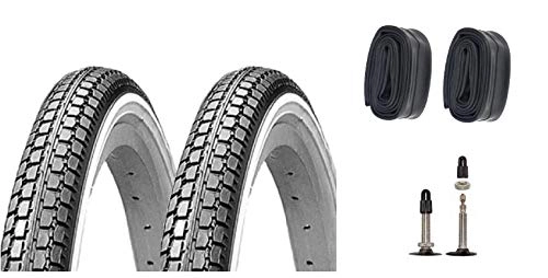 Pneumatici per Mountain Bike : P4B | 2 pneumatici da bicicletta da 26 pollici (47-559) in nero / bianco con tubi SV | 26 x 1, 75