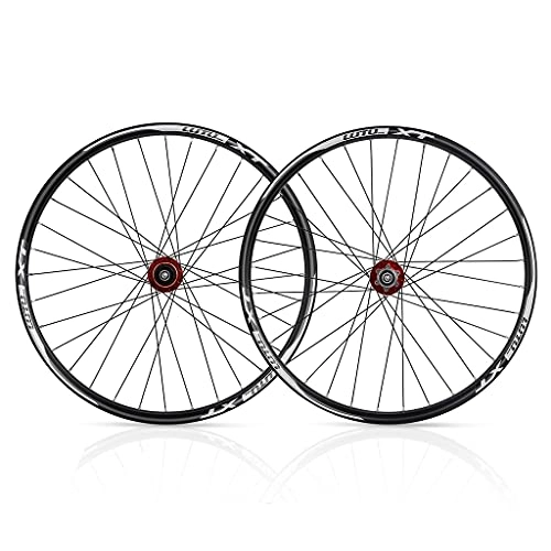 Ruote per Mountain Bike : 26”27, 5”29”Set Ruote per Mountain Bike MTB Cerchio in Lega Alluminio Freno A Disco A Sgancio Rapido 32H Cassetta 7 8 9 10 11 velocità (Color : Red, Size : 26INCH)