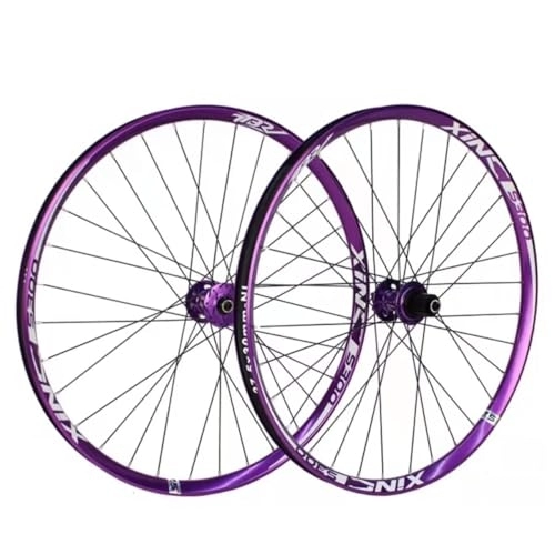 Ruote per Mountain Bike : 26 / 27.5in Set Di Ruote Per Mountain Bike Cerchio In Lega Di Alluminio Sgancio Rapido / assale Passante Ruote Con Freno A Disco Per 9 10 11 12 Velocità (Color : Purple, Size : 27.5IN)