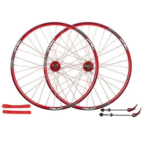 Ruote per Mountain Bike : 26 Inch Cycling Wheels，Mountain Bike Disc Brake Wheel Set Quick Release Palin Bearing 7 / 8 / 9 / 10 Speed Only 1560g (Color : Red)
