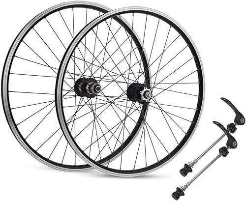 Ruote per Mountain Bike : bicicletta Gruppo ruote Set di ruote for mountain bike Cerchio da 26 / 27, 5 / 29 "Mozzo a sgancio rapido con freno a disco 32H adatto for 7, 8, 9, 10, 11, 12 velocità (Color : Black, Size : 29inch)