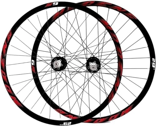 Ruote per Mountain Bike : Bicycle Wheelset Mountain Bike Wheelset 26 27.5 29 Inch Mountain Bike Wheelset Rim Disc Brake 8-10s Cassette Hub 32H (Color : Red, Size : 29)