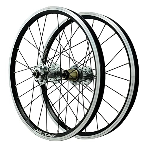 Ruote per Mountain Bike : Bike Wheelset da 20 Pollici 406 Disc / V Freno Mountain Mountain Bicycle Ruota in Lega di Alluminio Six Blaccone 7 8 9 10 11 12 Speed ​​Six Claws 24 Holle (Color : Silver)