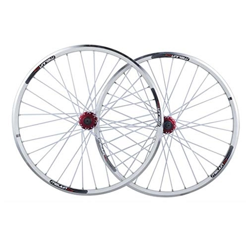 Ruote per Mountain Bike : CHICTI Set di ruote per bici 26, cerchio MTB a doppia parete, freno a disco a V a sgancio rapido, disco ibrido, per mountain bike, 7, 8, 9, 10 velocità all'aperto (colore: B, dimensioni: 66 cm)