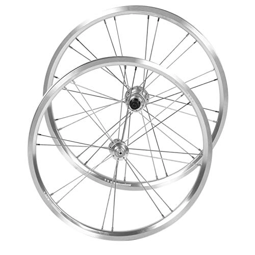 Ruote per Mountain Bike : FOLOSAFENAR Set di Ruote per Bici in Lega di Alluminio Robusto dal Design Semplice Set di Ruote per Bicicletta con Freno a V, per Mountain Bike, per la Guida(Silver)