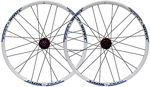 Ruote per Mountain Bike : GAOTTINGSD Cerchi Bici Bike Wheel Set da 24" in Lega di MTB della Rotella Doppia Parete Rim Pneumatici 1, 5-2, 1" 24H Freno a Disco 7-11 velocità Palin Hub Quick Release (Color : Blue-B)