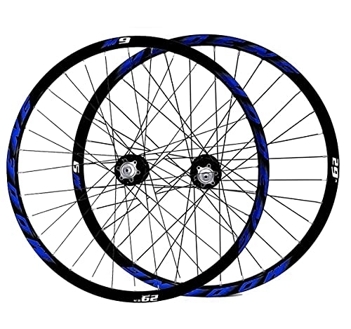 Ruote per Mountain Bike : HSQMA Ruote per Mountain Bike 26 27.5 29 Pollici Ruote MTB Cerchi A Doppia Parete Freno Disco 8 / 9 / 10 velocità Hub A Cassetta 32H QR (Color : Blue, Size : 27.5'')