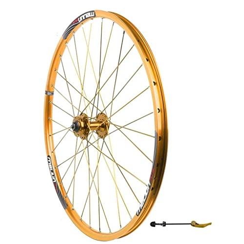 Ruote per Mountain Bike : M-YN 26"MTB Ruota Anteriore Disc Disco Mountain Bike Wheels Hub Carbonio 32h(Color:d'oro)