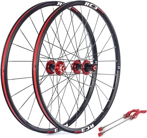 Ruote per Mountain Bike : Mountain Bike Disc Brake Drum Axle Wheel Set With Carbon Wheels, Suitable For 7 / 18 / 9 / 10 / 10 / 11 Box Type Flywheel (Color : Red, Size : 29)