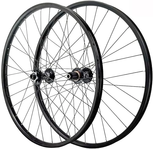Ruote per Mountain Bike : Mountain Bike Wheel Pair Disc Brake Wheel Pair Thru Axle Front & Rear Wheel 32 Hole Hub 7 8 9 10 11 12 Speed (Color : 100-142, Size : 26inXD)