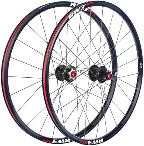 Ruote per Mountain Bike : Mountain Bike Wheelset 26 / 27.5 / 29 Inch MTB Disc Brake Hubs Straight Hubs 7 8 9 10 11 Speed (Color : Black, Size : 26 inch)