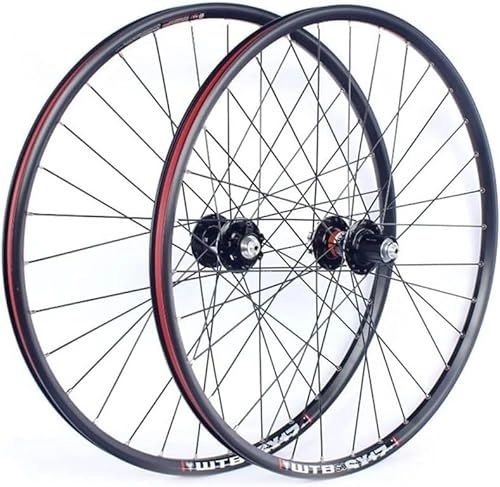 Ruote per Mountain Bike : Mountain Bike Wheelset 26" Disc Brake Quick Release Wheel Rim Hub For 7 / 8 / 9 / 10 Speed Box Flywheel (Color : Black, Size : 26inch)