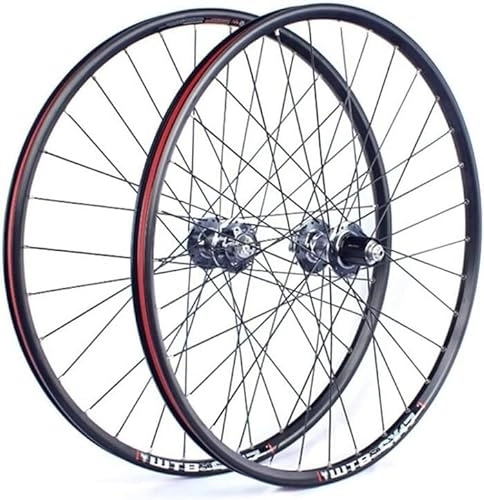 Ruote per Mountain Bike : Mountain Bike Wheelset 26" Disc Brake Quick Release Wheel Rim Hub For 7 / 8 / 9 / 10 Speed Box Flywheel (Color : Silver, Size : 26inch)