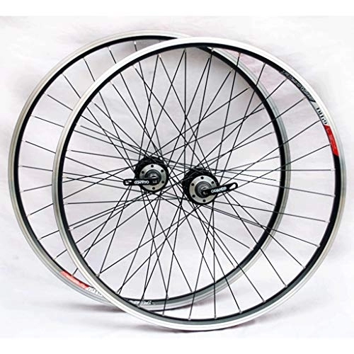 Ruote per Mountain Bike : Mountain Bike Wheelset 26 Pollici in Lega di Alluminio Cerchio / Freno A Disco Ruote MTB, Sgancio Rapido Anteriore Ruota Posteriore Set 24H Hub ，per 8-10 velocità Cassetta (Color : 26" Black)