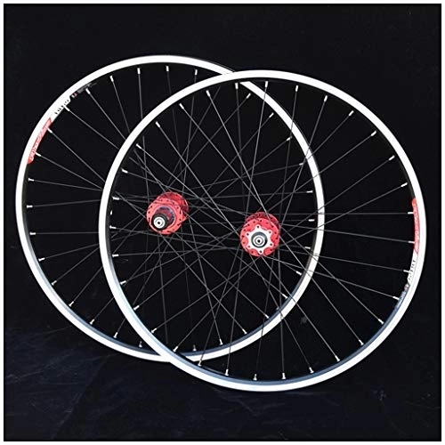 Ruote per Mountain Bike : MTB Wheelset 26 / 27.5 Pollici Cerchio / Freno A Disco Mountain Bike Ruote Anteriore Posteriore QR 32 Fori Hub 9 1011 velocità Cassette Ruota di Bicicletta Set (Color : Red, Size : 27.5inch)