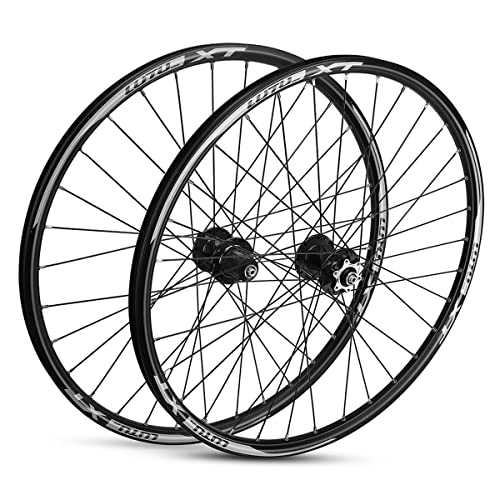 Ruote per Mountain Bike : NEZIAN Set Ruote per Mountain Bike 26 Pollici Freno A Disco in Lega Alluminio Set Ruote per Bicicletta MTB con QR 32H per 7 / 8 / 9 / 10 / 11 / 12 velocità (Color : Schwarz)