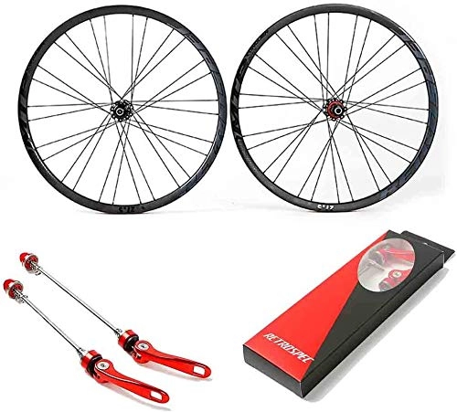 Ruote per Mountain Bike : QQJK - Set di ruote per mountain bike, 27, 5 cm, ultraleggere in fibra di carbonio, freno a disco ibrido a sgancio rapido, 28 ore, adatto per cassette da 8-9-10-11 velocità, 27, 8 cm