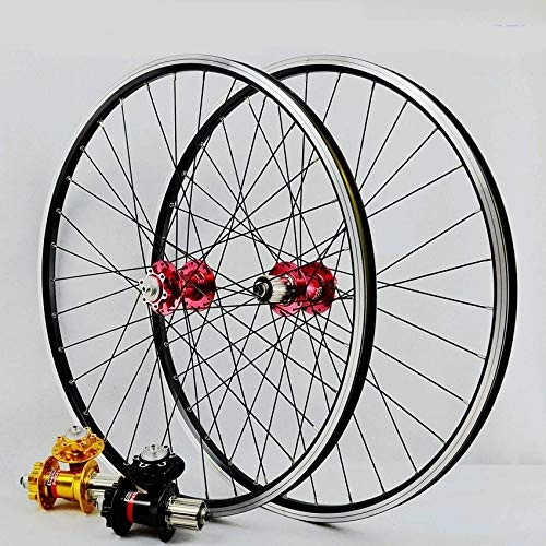 Ruote per Mountain Bike : Ruota anteriore bici da 26 pollici Ruota posteriore MTB Disco freno C / V Cerchio in lega a doppia parete MTB QR 7-11 Velocità 32H Cuscinetto sigillato (Colore: C)