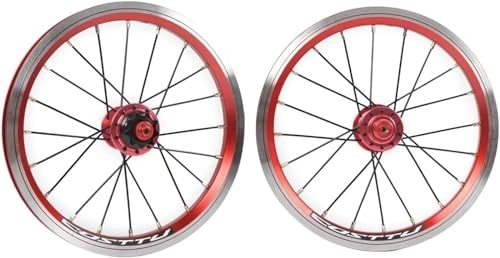 Ruote per Mountain Bike : Ruote Mountain Bike Set di ruote Cerchio for bicicletta V Freno Ruote MTB Bullone su mozzo con albero solido (Colore: Nero1pz (Color : Red, Size : 14 inch)