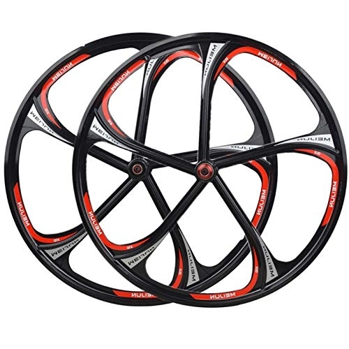 Ruote per Mountain Bike : Set di ruote da 26 pollici con freno a disco per mountain bike a doppia parete integrato in lega di magnesio ruote per bicicletta per 7 8 9 10 11s ruota libera (colore: nero)