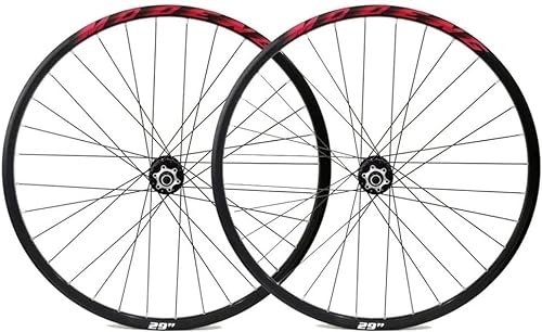 Ruote per Mountain Bike : Set di ruote for mountain bike 26 "27.5" 29 "cerchio ruota for freno a disco set di ruote for bicicletta a sgancio rapido mozzo 32H 7 8 9 10 11 12 13 velocità (Color : Red, Size : 29'')